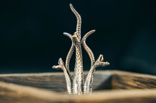 Three-Headed Snake Mamba Long Necklace