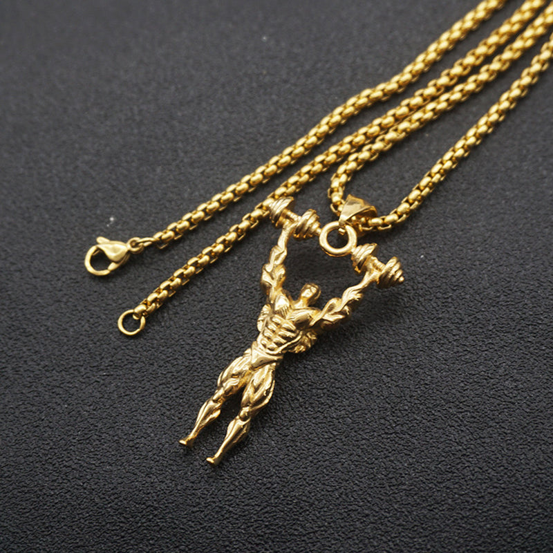 "Source of Strength" Fitness Dumbbell Necklace