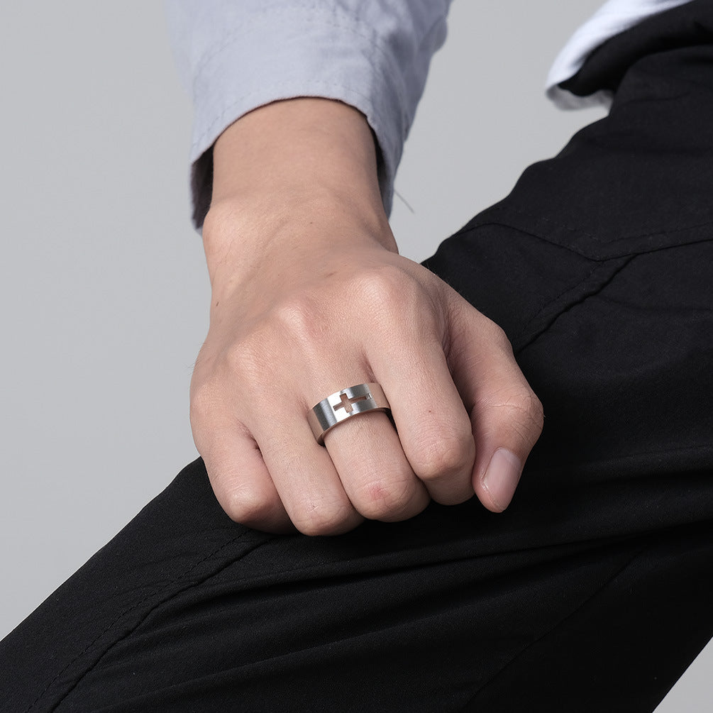 Love cross couple ring