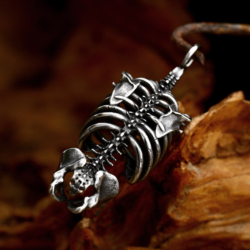 Skull Skeleton Hollow Pendant Necklace