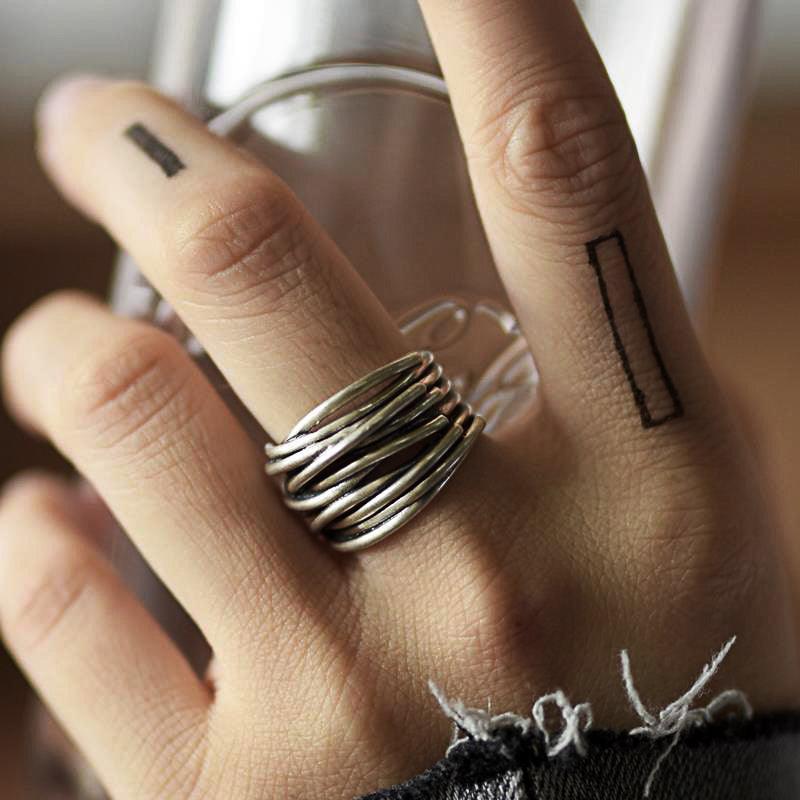 Irregular Lines Multilayer Winding Ring