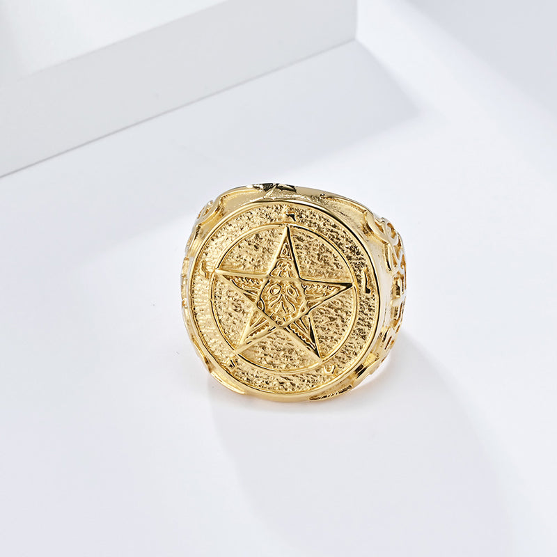 Satan's Call Pentagram Signet Ring