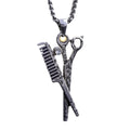 Creative scissors and comb necklace