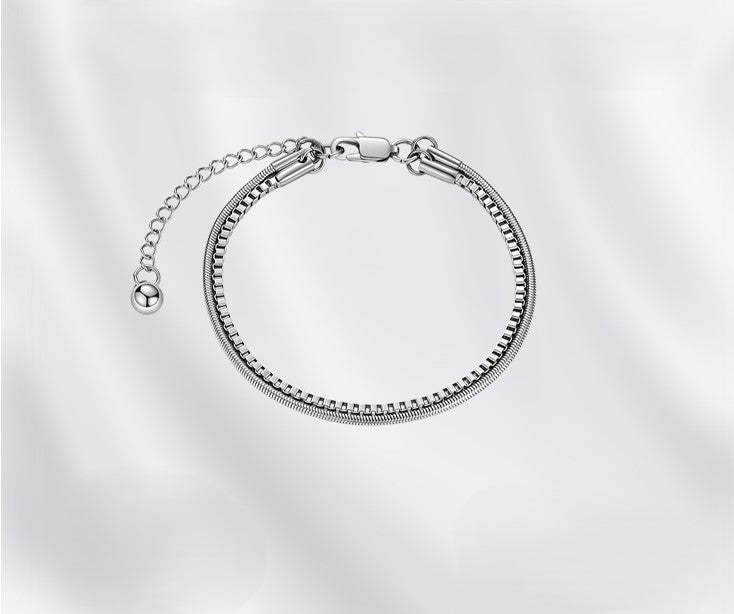 Snake bone double bracelet