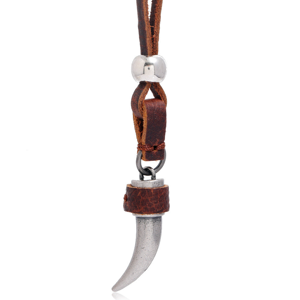 Metal wolf tooth necklace