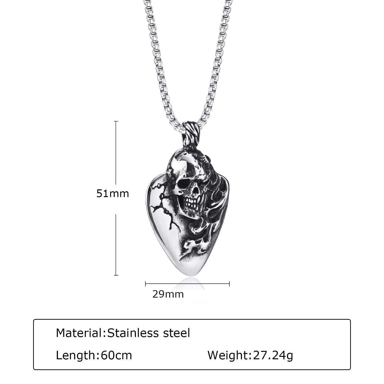 Guitar String Skull Necklace