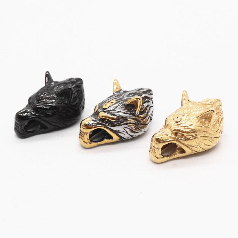 King Chain With Wolf Heads & Mjolnir Pendant
