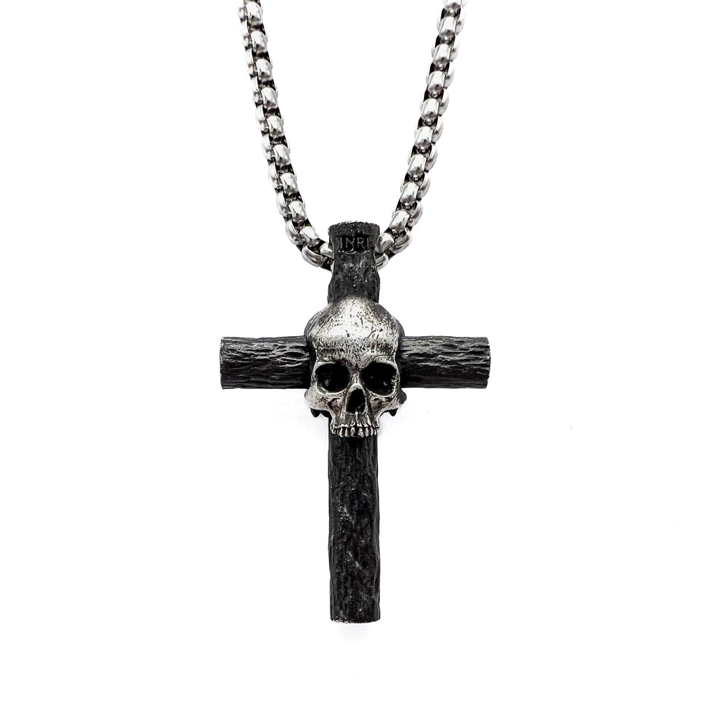 Skeleton Stake Cross Necklace