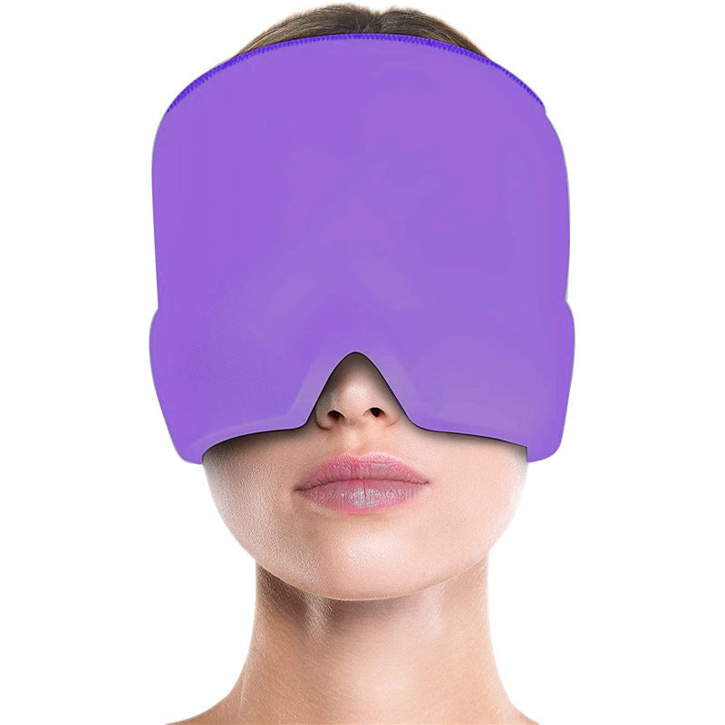 Ice packs and head coverings to relieve migraines