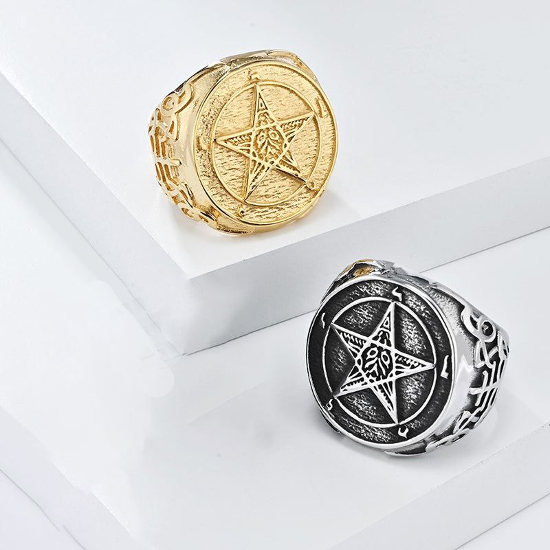 Satan's Call Pentagram Signet Ring