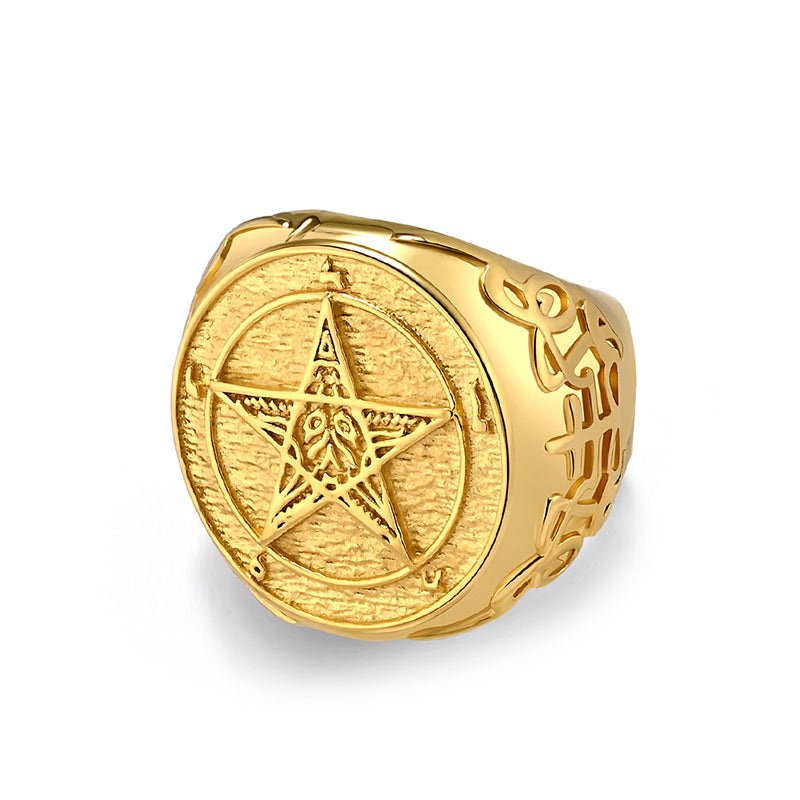 Satan's Call Pentagram Signet Ring