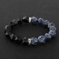 Black agate blue line stone Poseidon bracelet