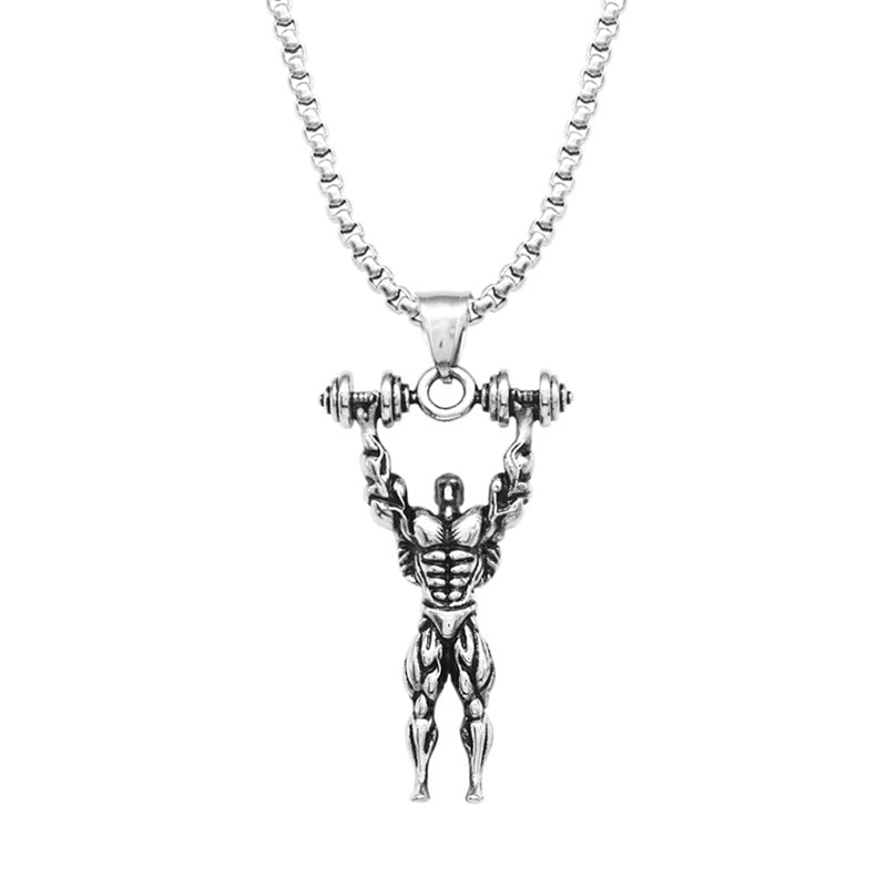 "Source of Strength" Fitness Dumbbell Necklace