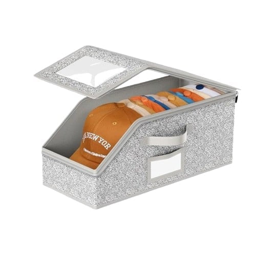 Clear Window Foldable Cap Storage Drawer Box