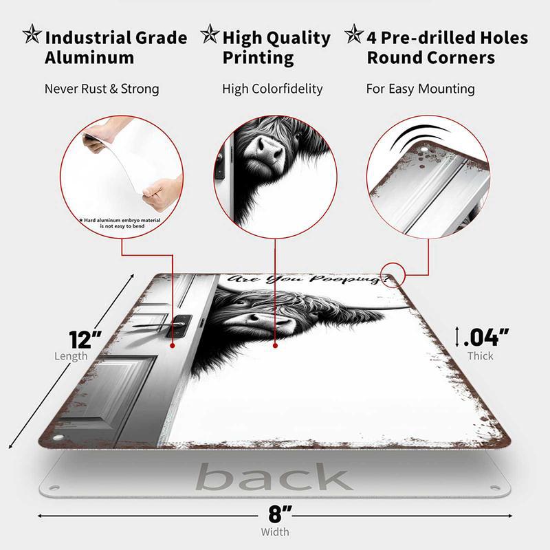 Retro aluminum and iron sheet - humorous wall decoration plaque