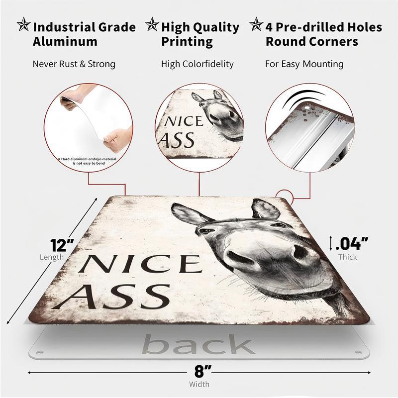 Retro aluminum and iron sheet - humorous wall decoration plaque