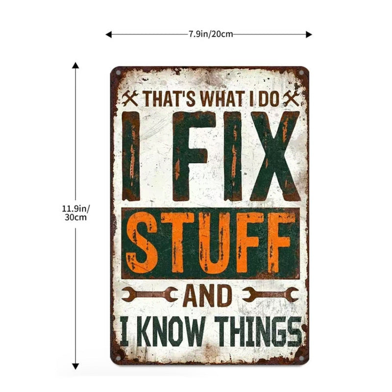 Retro aluminum and iron sheet - humorous wall decoration plaque