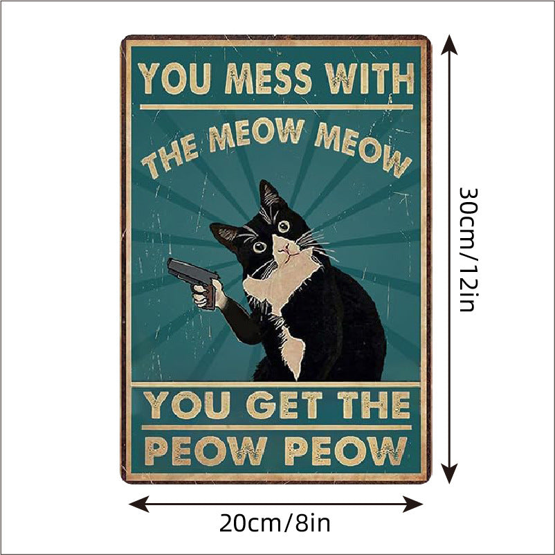 Retro aluminum and iron sheet - humorous wall decoration plaque
