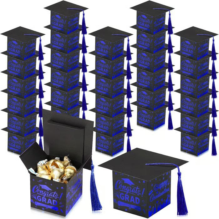 30 Tasseled Graduation Cap Candy Boxes