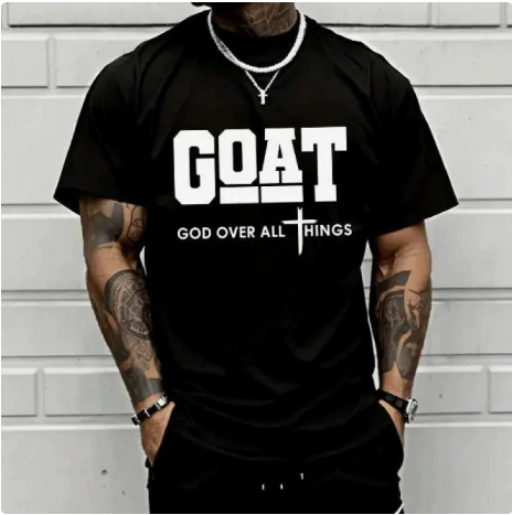 Men’s GOAT Graphic T-Shirt – Casual Streetwear Short Sleeve Tee