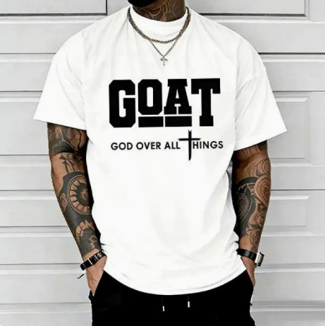 Men’s GOAT Graphic T-Shirt – Casual Streetwear Short Sleeve Tee
