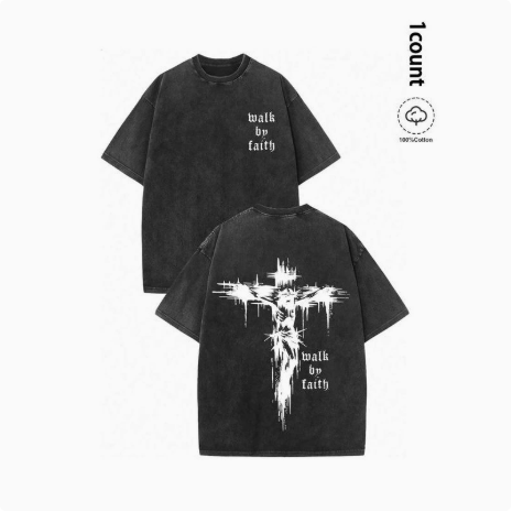 MEN’S VINTAGE WASHED CROSS-INSPIRED GRAPHIC TEE