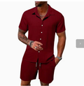 MEN’S LUXURY RESORT KNIT POLO & SHORTS SET Clean Luxury Vacation Smart Casual Outfit for Men