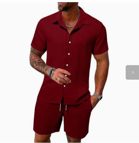 MEN’S LUXURY RESORT KNIT POLO & SHORTS SET Clean Luxury Vacation Smart Casual Outfit for Men