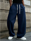 Men’s Oversized Drawstring Sweatpants – Minimal Cleanfit Streetwear Jogger Pants