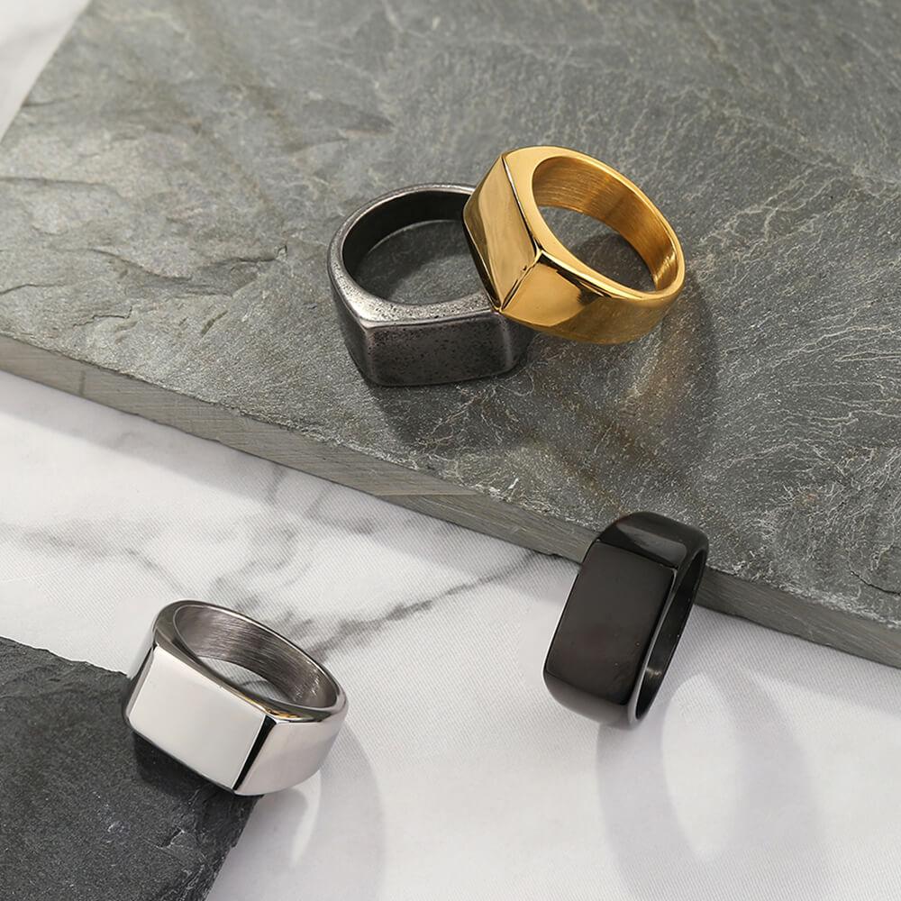 Simple Square Stainless Steel Ring
