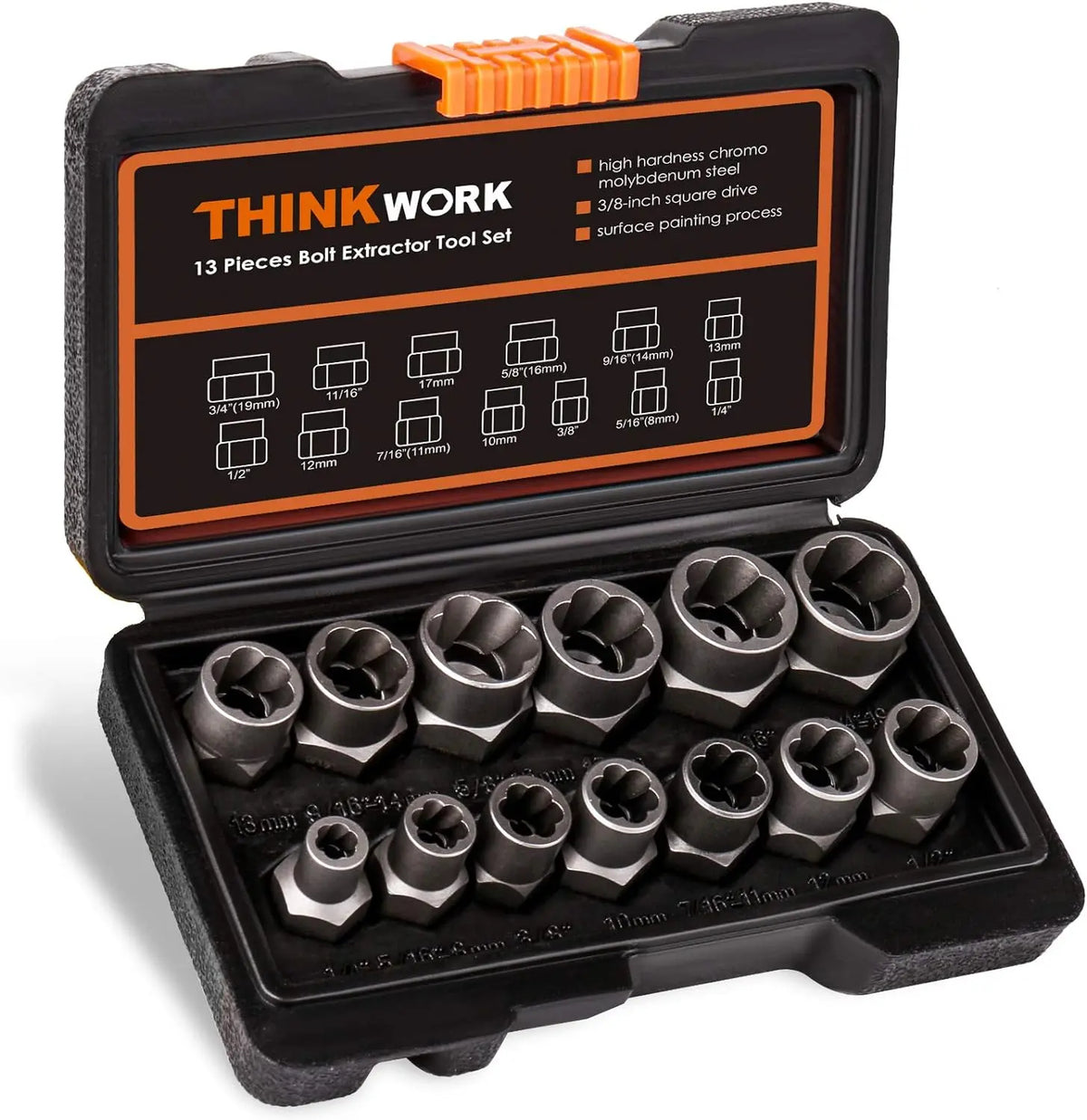 13-Piece Bolt Extractor Socket Set – Grip Damaged Bolts &amp; Get the Job Moving