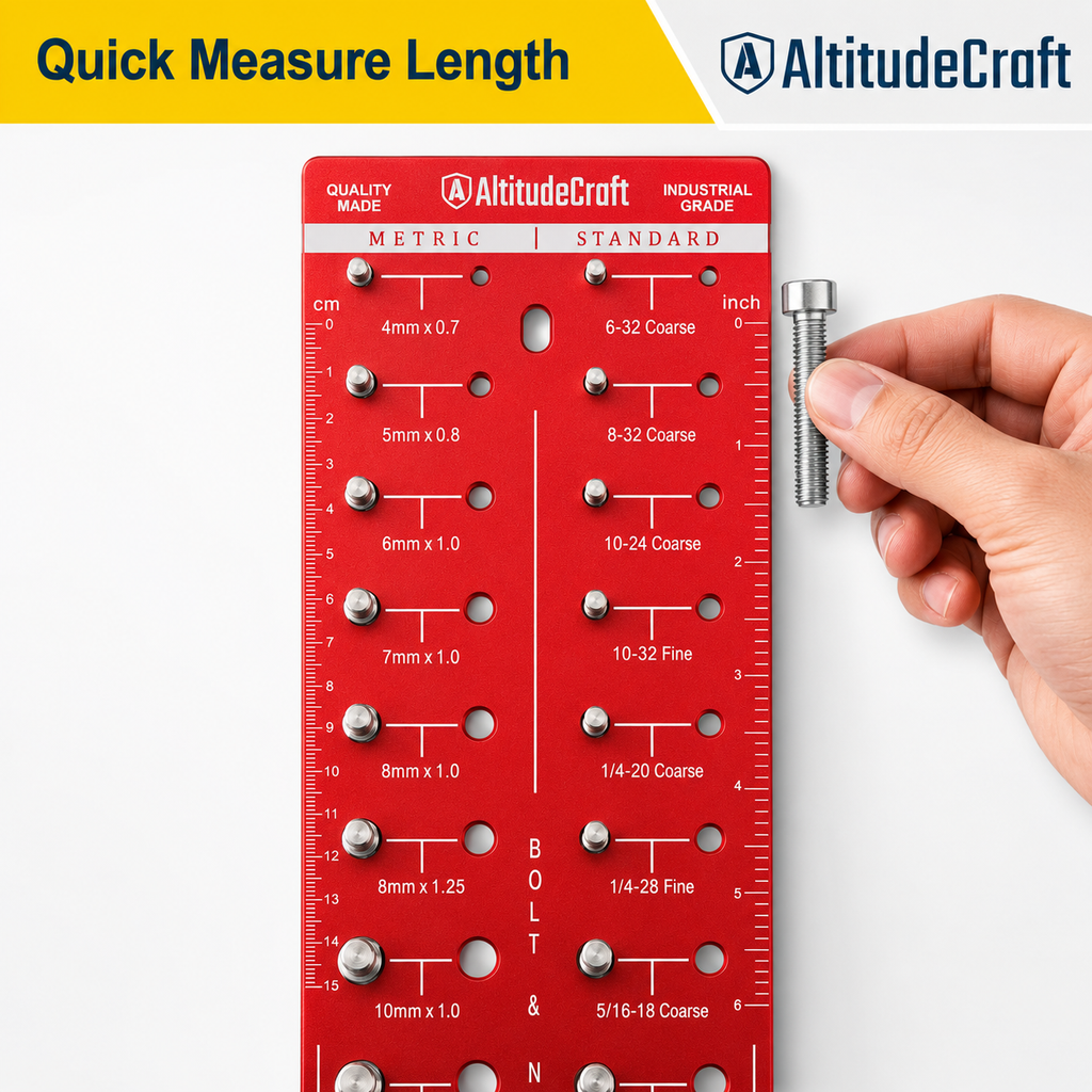 Bolt &amp; Nut Size Gauge — Identify Thread Sizes Without the Guesswork