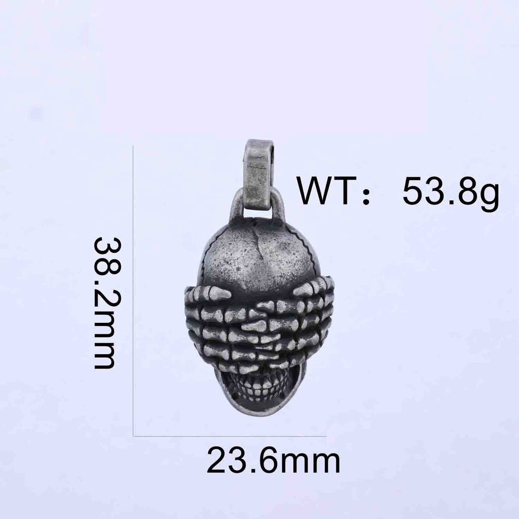 Covering eyes skull pendant