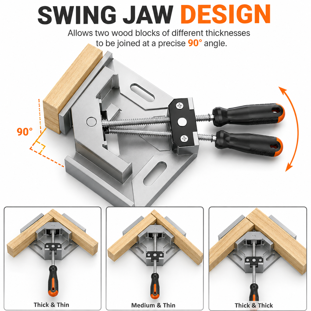 90° Right Angle Corner Clamp — Hold Corners Steady While You Build