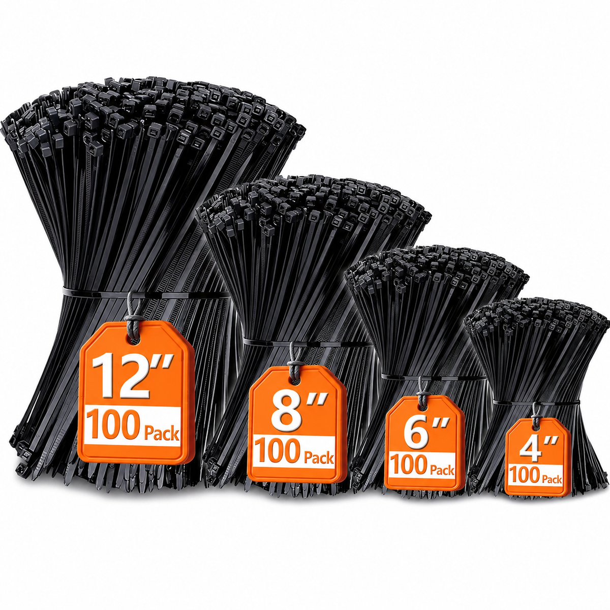 400-Piece Assorted Nylon Zip Tie Set