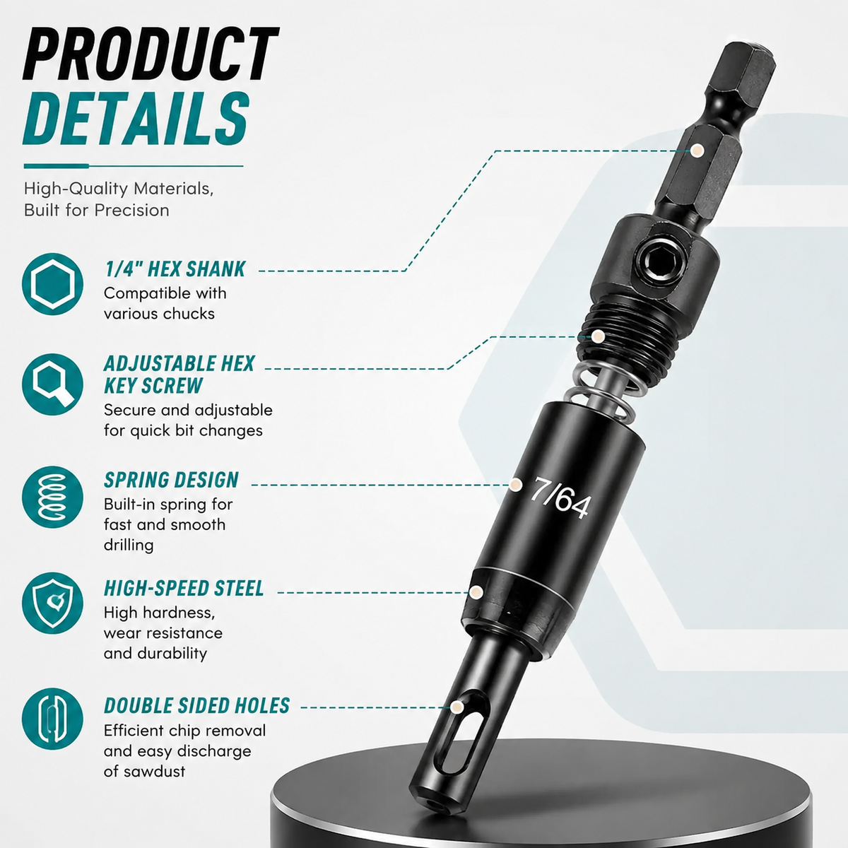 3-Piece Self-Centering Drill Bit Set — Start Every Hole Where You Want It