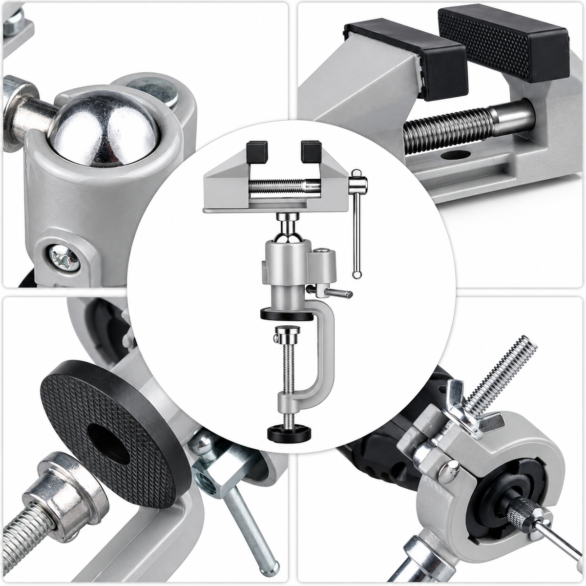 Clamp-On Swivel Bench Vise — Hold Small Parts Where You Need Them