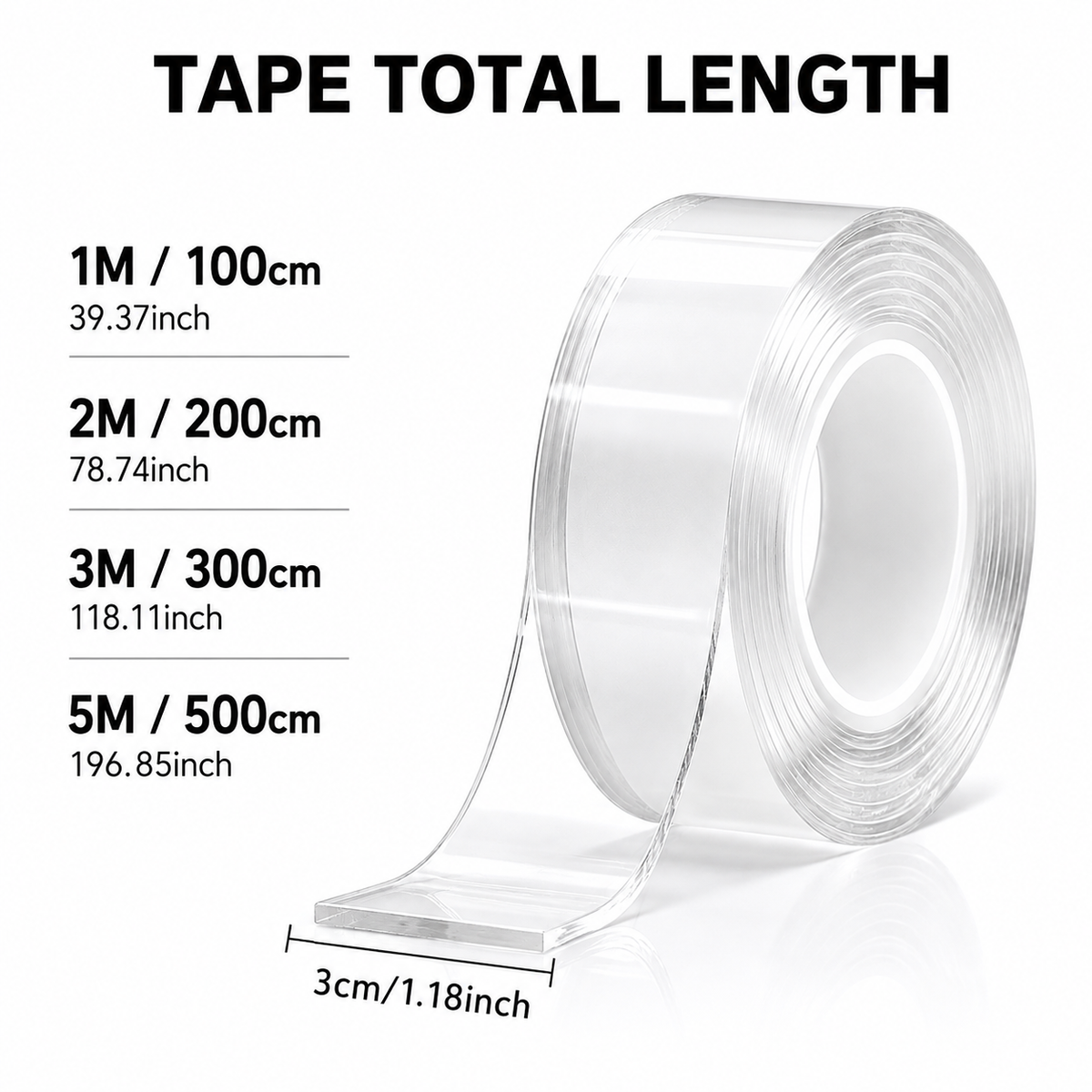 Clear Nano Double-Sided Tape – Mount, Organize &amp; Fix Without Drilling