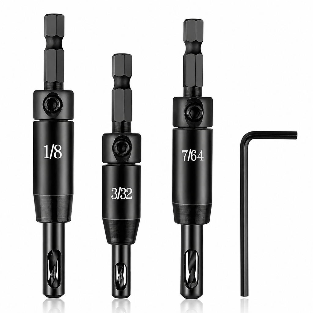 3-Piece Self-Centering Drill Bit Set — Start Every Hole Where You Want It