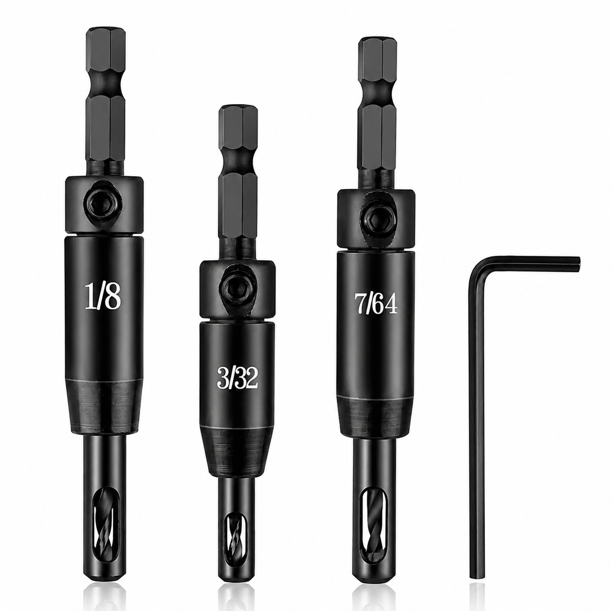 3-Piece Self-Centering Drill Bit Set — Start Every Hole Where You Want It