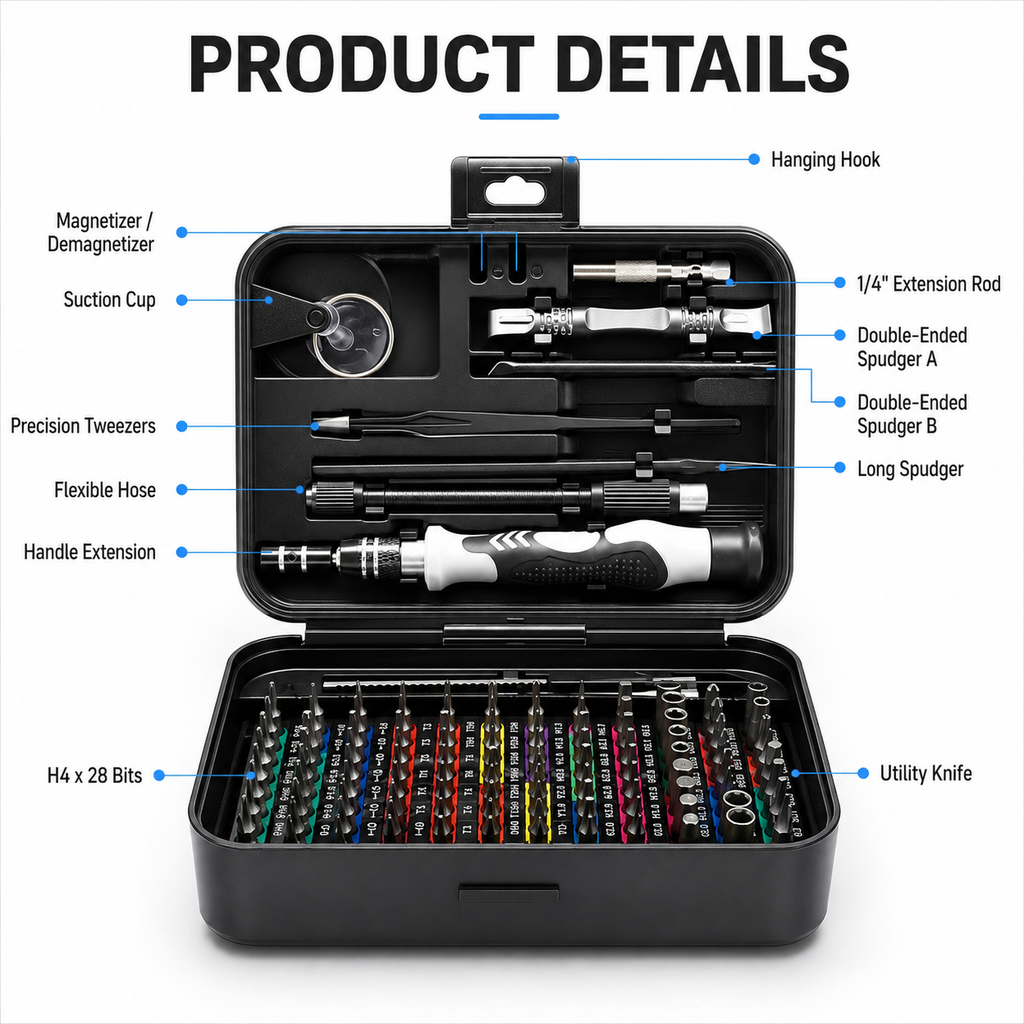132PCS Precision Screwdriver Set – One Organized Kit for Everyday Repairs