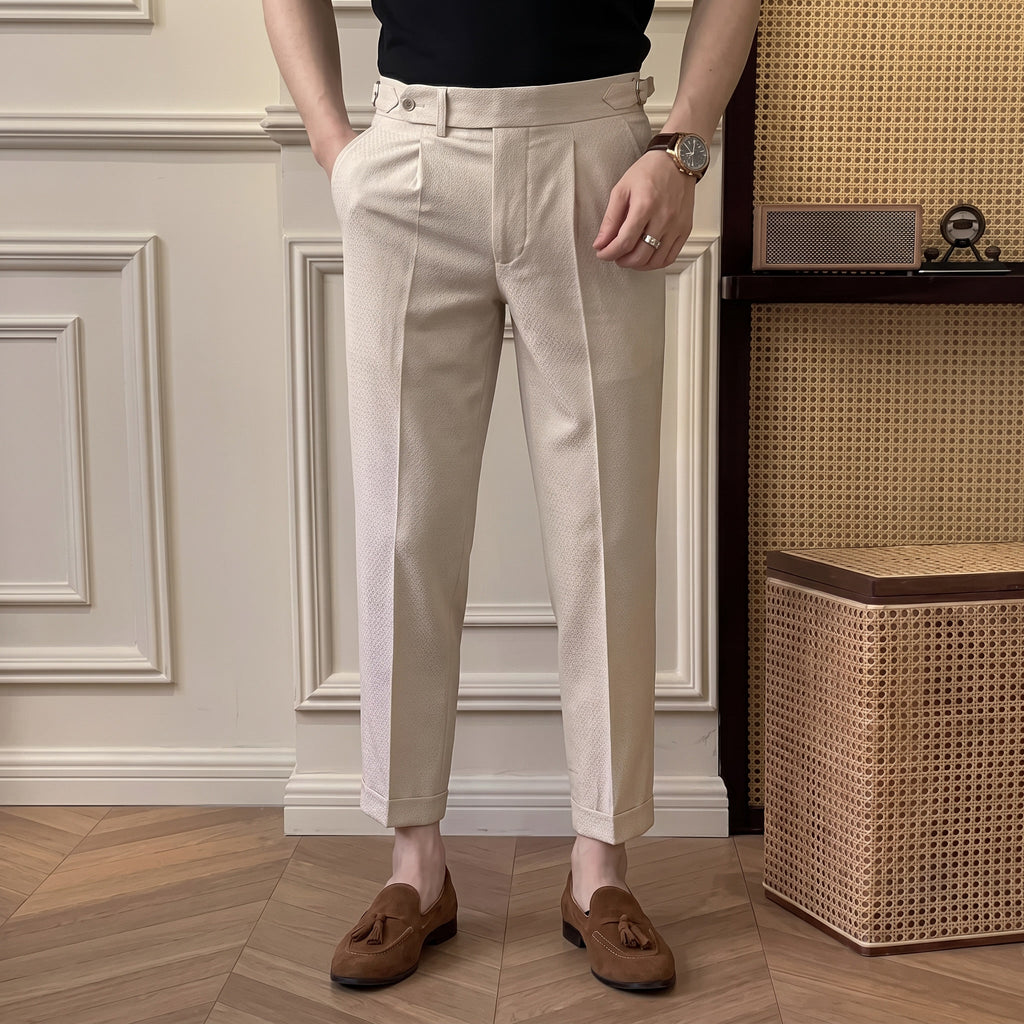 MEN’S OLD MONEY SLIM FIT PLEATED DRESS PANTS