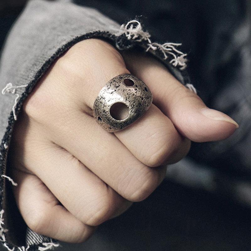 Vintage Textured Wide Cutout Ring