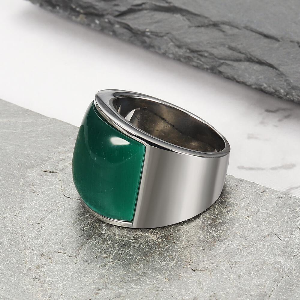 Cat's-eye Stainless Steel Men's Gemstone Ring