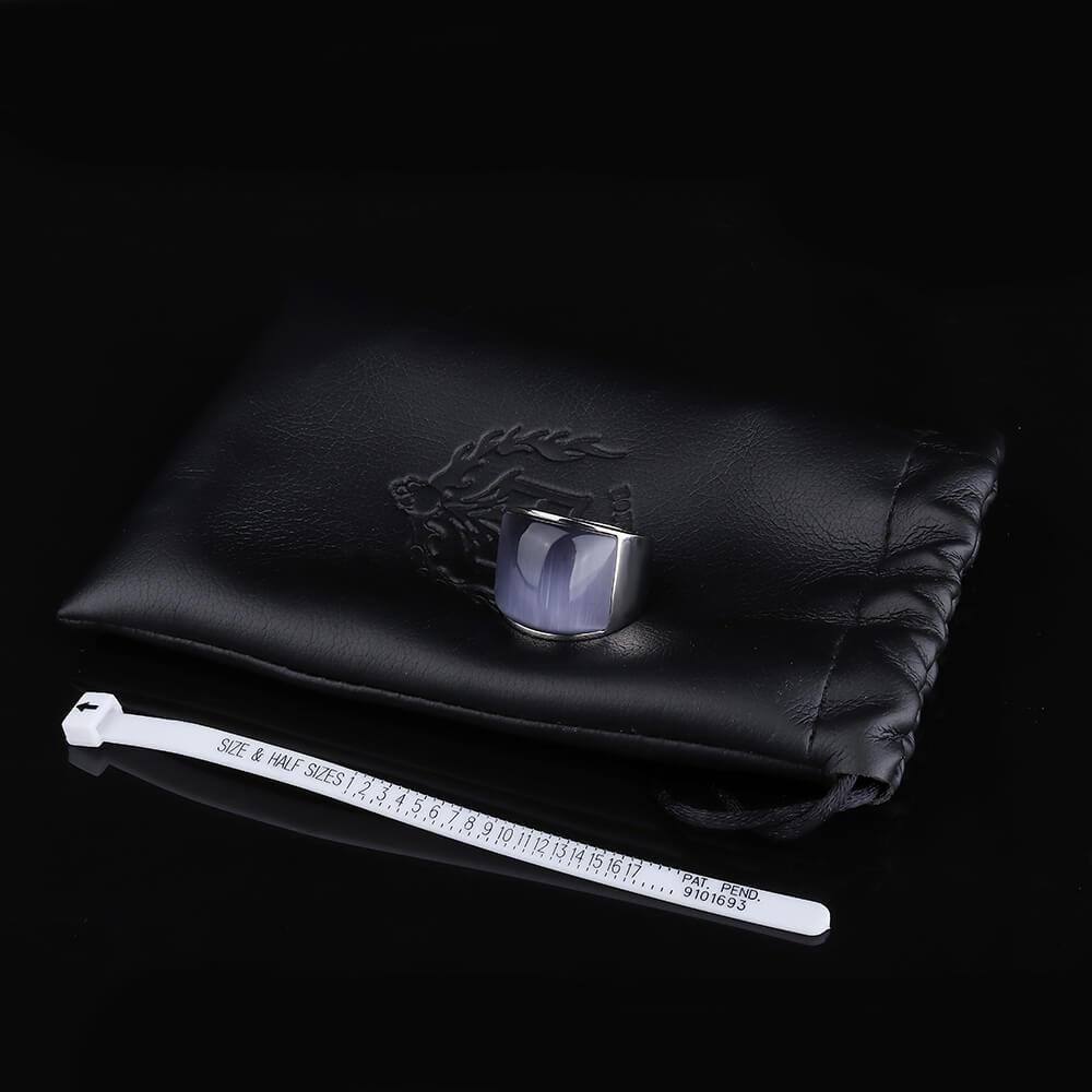 Cat's-eye Stainless Steel Men's Gemstone Ring
