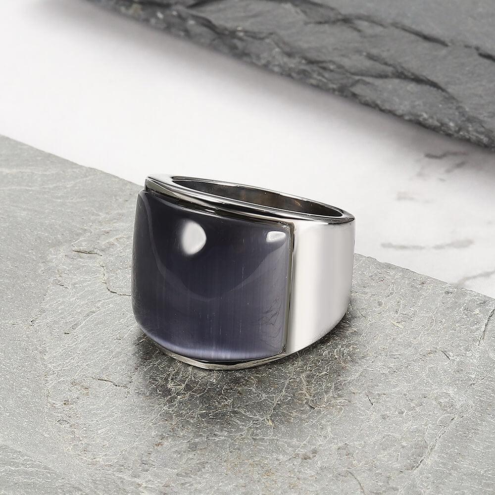 Cat's-eye Stainless Steel Men's Gemstone Ring