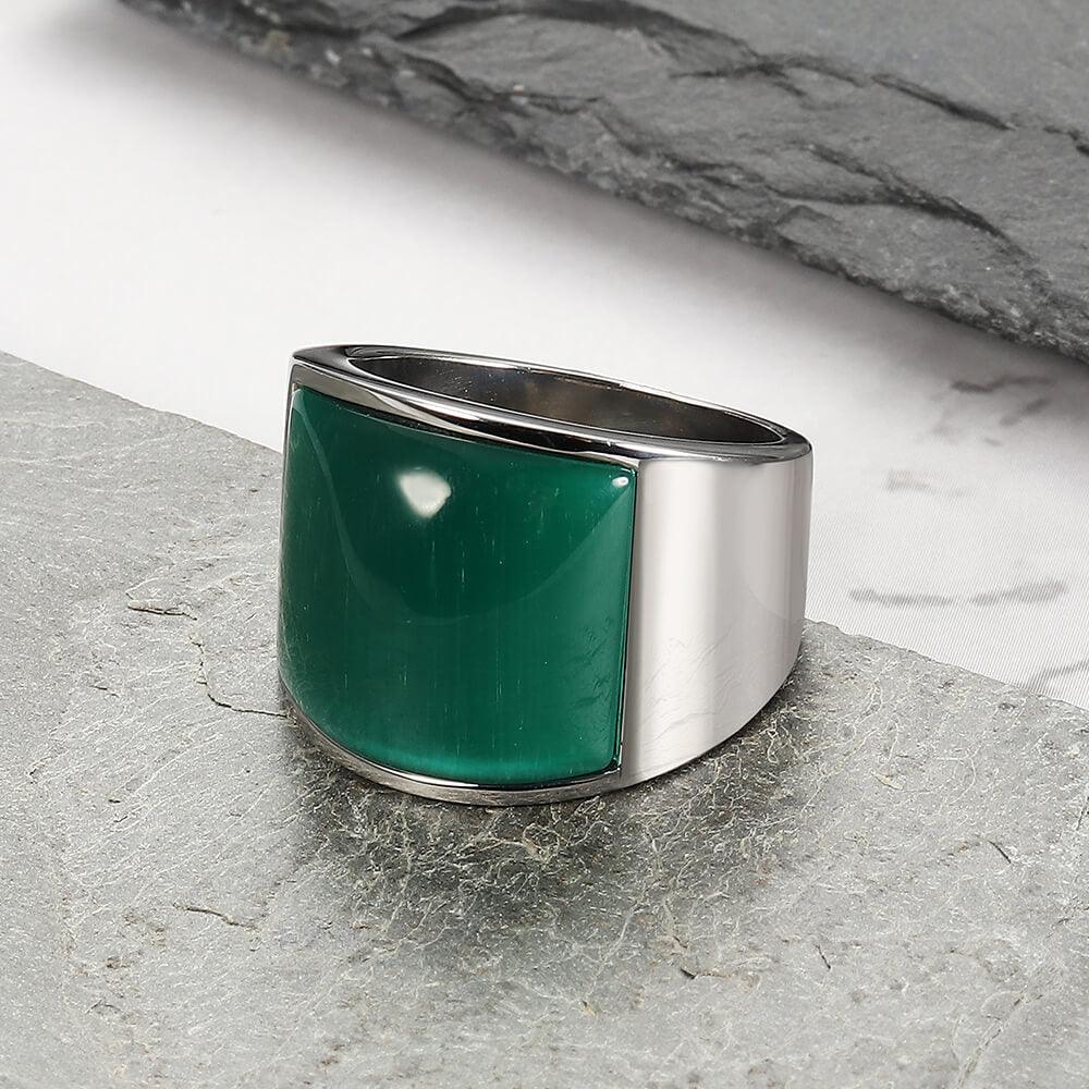 Cat's-eye Stainless Steel Men's Gemstone Ring