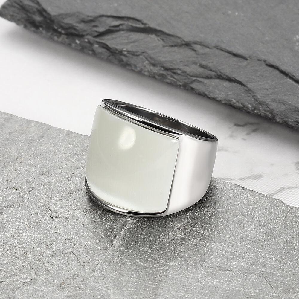 Cat's-eye Stainless Steel Men's Gemstone Ring