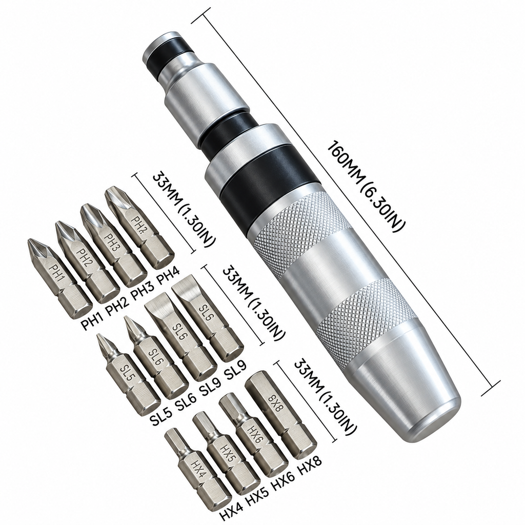 Manual Impact Screwdriver Set — Help Break Stubborn Screws Loose