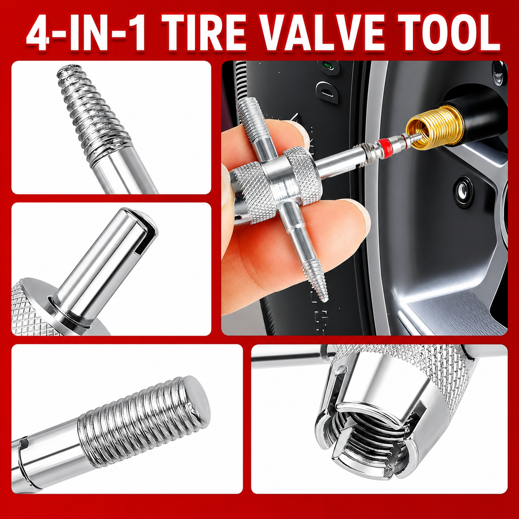 Quick-Change Tire Valve Stem Repair Tool Kit
